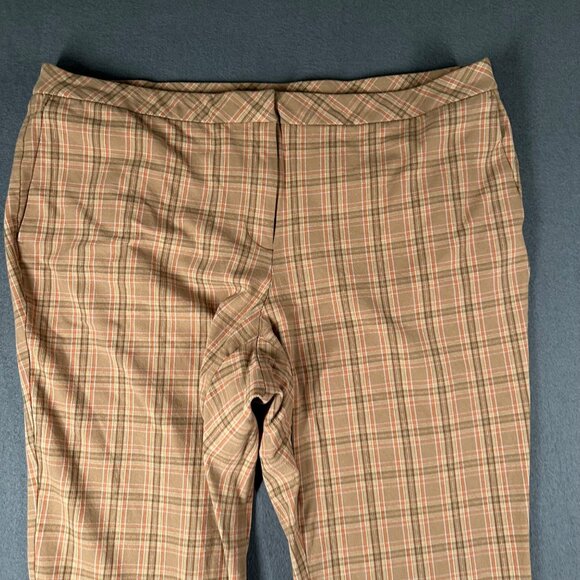 J Jill Womens 20 Brown Plaid Premium Bi-Stretch Straight Leg Cropped Pants Casua - Picture 4 of 11